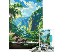 Puzzle per ragazzi da 1000 pezzi foresta amazzonica Perù poster di viaggio puzzle per ragazzi gioco pratico vacanza a casa attività divertenti per passare il tempo a casa (dimensioni 50x75cm)