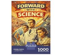 `Puzzle Per Ragazzi Da 1000 Pezzi Forward with Science Vintage Puzzle Per Adulti Giochi Rilassanti Analisi E Logica Giochi Stimolanti Regali 38x26cm/1000pcs