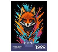 Puzzle Per Ragazzi Da 1000 Pezzi Fox Head Graffiti Style Puzzle Giochi Rilassanti Difficili Divertenti Attività A Casa, 52x38cm/1000pcs