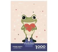 Puzzle Per Ragazzi Da 1000 Pezzi Frog Holding Heart Puzzle Giocattolo Decorazione Da Parete Corsa Di Velocità Manuale Offerta Come Regalo Per Tutta La Famiglia 70x50cm/1000pcs