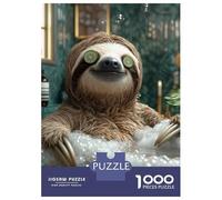 Puzzle Per Ragazzi Da 1000 Pezzi Funny Animal Sloth Wellness & Spa Day, Relaxing Bubble Bath Puzzle Per Adulti Gioco Pratico Decorazione Murale Regali Unici Per Compleanno E Natale 70x50cm/1000pcs