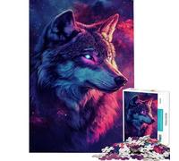 Puzzle per ragazzi da 1000 pezzi Galactic Wolf Glow Puzzle per ragazzi con motivo da assemblare Ogni pezzo è unico compleanni e occasioni speciali 38x52cm