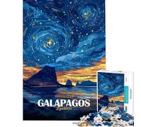 Puzzle per ragazzi da 1000 pezzi Galapagos Ecuador Notte Stellata Paesaggio Puzzle per adulti giocattolo antistress decorazione perfetta divertimento e attività a casa (dimensioni 38x52cm)