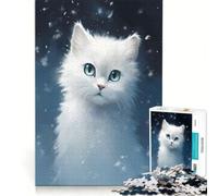 Puzzle per ragazzi da 1000 pezzi: Gattini che abbracciano le delizie innevate del mondo dei sogni gioco educativo difficoltà elevata collezione d'artista belle arti 38x52cm