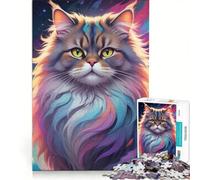 Puzzle per ragazzi da 1000 pezzi: Gatto Cosmico Un giocattolo fantastico ed educativo, ideale per divertirsi in famiglia e rafforzare il legame di coppia 50x75cm