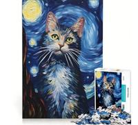 Puzzle per ragazzi da 1000 pezzi Gatto Filosofo - Pensieri Felini sull'Universo Giocattolo Antistress Sfida Difficile Rafforza l'Amore tra le Coppie 38x52cm