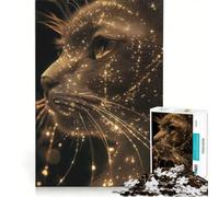 Puzzle per ragazzi da 1000 pezzi: gatto Maine Coon con baffi dorati giocattolo educativo per divertimento in famiglia per rafforzare l'amore tra le coppie 50x75cm