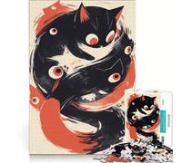 Puzzle per ragazzi da 1000 pezzi, Gatto Nero Insolito, Gioco Pratico, Per Divertimento in Famiglia, Ideale come Regalo per Tutta la Famiglia 38x26cm