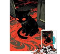 Puzzle per ragazzi da 1000 pezzi gatto oscuro e anormale sfida educativa ma divertente e umoristica giochi rilassanti per ragazzi dai 14 anni in su del puzzle 50x75cm