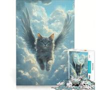 Puzzle per ragazzi da 1000 pezzi, gatto volante con le ali, gioco pratico, per divertimento in famiglia, ideale come regalo per tutta la famiglia 38x26cm
