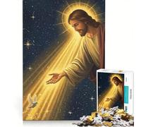 Puzzle per ragazzi da 1000 pezzi: Gesù Cristo Luce e Colombe Antistress Sfida impegnativa Rafforza l'amore tra le coppie 50x75cm