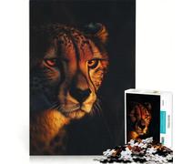 Puzzle per ragazzi da 1000 pezzi "Ghepardo al buio", antistress, gioco di velocità manuale, per rafforzare l'amore tra le coppie 50x75cm