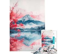 Puzzle per ragazzi da 1000 pezzi Giappone Monte Fuji Sakura Gioco impossibile giocattolo avvincente per coltivare la pazienza regalo di compleanno divertente e spiritoso (dimensioni 38x52cm)