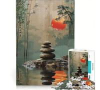 Puzzle per ragazzi da 1000 pezzi giardino zen al tramonto gioco divertente allena la mente e le mani adatto come decorazione da scrivania 50x75cm