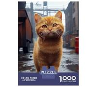 Puzzle Per Ragazzi Da 1000 Pezzi Ginger Cat in Urban Setting Puzzle Per Adulti Gioco Pratico Per Divertimento in Famiglia Attività Divertenti A Casa, 70x50cm/1000pcs