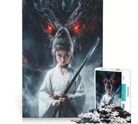 Puzzle per ragazzi da 1000 pezzi: Giovane Samurai e Drago gioco rilassante difficile e stimolante ogni pezzo è unico 38x52cm
