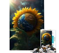 Puzzle per ragazzi da 1000 pezzi Girasole Terra Galassia Sole Giochi rilassanti Giocattolo educativo educativo Regalo di Babbo Natale segreto Taglio di precisione (Dimensioni 38x52cm)