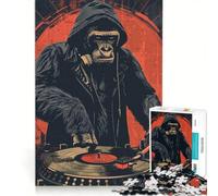 Puzzle per ragazzi da 1000 pezzi Gorilla DJ Start The Party, decorazione da parete, difficile e stimolante, regalo di gioco impegnativo 50x75cm