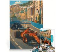 Puzzle per ragazzi da 1000 pezzi Grand Prix Monaco, gioco educativo, decorazione perfetta, lista dei desideri con Babbo Natale 50x75cm