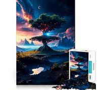 Puzzle per ragazzi da 1000 pezzi,grande albero,pezzi ben definiti,gioco intelligente,regalo,gioco per il tempo libero,scena natalizia (50x75cm)