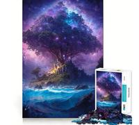 Puzzle per ragazzi da 1000 pezzi: Grande albero sull'isola,incastro perfetto,gioco cognitivo,regalo,gioco lento,regalo di Natale (50x75cm)