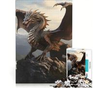 Puzzle per ragazzi da 1000 pezzi: Grande drago di bronzo sulla collina, gioco rompicapo, impegnativo da completare, ideale come regalo per tutta la famiglia 50x75cm