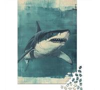 Puzzle Per Ragazzi Da 1000 Pezzi Great White Shark Art Print-3 Puzzle Giochi Rilassanti Difficili Divertenti Attività A Casa, 52x38cm/1000pcs