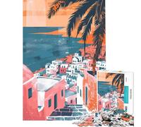 Puzzle per ragazzi da 1000 pezzi Grecia Mykonos viaggio arte gioco per famiglie giocattolo avvincente per coltivare la pazienza ottimo regalo un'opera d'arte (dimensioni 50x75cm)