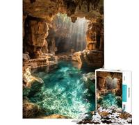 Puzzle per ragazzi da 1000 pezzi Grotta Piscina con Luce del Sole Puzzle per adulti gioco divertente migliora la memoria compleanno e Natale (dimensioni 38x26cm)