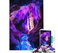 Puzzle per ragazzi da 1000 pezzi grotta viola con ruscello puzzle per adulti gioco pratico ideale per le vacanze a casa perfetto come regalo per tutta la famiglia (dimensioni 38x26cm)