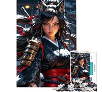 Puzzle per ragazzi da 1000 pezzi Guardiano della Lama︰ Volpe Samurai Feroce Aiuta ad Allenare la Mente Gioco Difficile per Famiglie Adatto a Persone dai 14 anni in su (38x52cm)