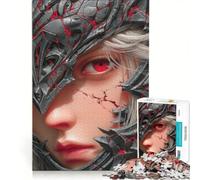 Puzzle per ragazzi da 1000 pezzi: Guerriera dagli occhi rossi gioco impossibile regalo di compleanno con poster abbinato e foglio di curiosità 50x75cm