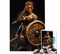 Puzzle per ragazzi da 1000 pezzi guerriera vichinga gioco educativo sfida giocattolo idee regalo gara di velocità manuale (dimensioni 38x52cm)