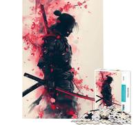 Puzzle per ragazzi da 1000 pezzi guerrieri samurai tra i ciliegi in fiore Attività divertenti da fare a casa Giocattolo educativo per ragazzi dai 14 anni in su (38x26cm)