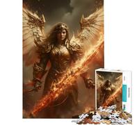 Puzzle per ragazzi da 1000 pezzi Guerriero Angelo Infuocato Gioco educativo Sfida Giocattolo Idee regalo Corsa di velocità manuale (Dimensioni 38x52cm)