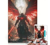 Puzzle per ragazzi da 1000 pezzi, Guerriero Angelo Oscuro, gioco educativo, migliora la memoria, regalo di compleanno, regalo 50x75cm