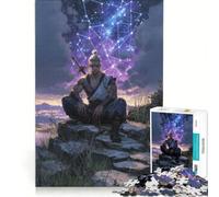 Puzzle per ragazzi da 1000 pezzi: Guerriero che contempla le costellazioni gioco interattivo rilassante e stimolante per la mente regalo di compleanno regalo 38x52cm