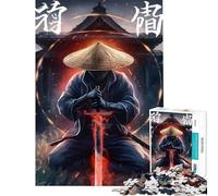 Puzzle per ragazzi da 1000 pezzi guerriero samurai con spada luminosa gioco intellettuale rompicapo difficile ottimo regalo per gli appassionati di giochi (dimensioni 50x75cm)
