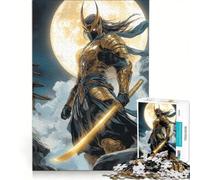Puzzle per ragazzi da 1000 pezzi, guerriero samurai giapponese dorato, decorazione da parete, difficile e stimolante, regalo di gioco impegnativo 50x75cm
