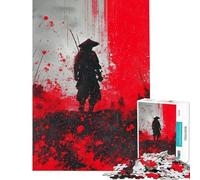 Puzzle per ragazzi da 1000 pezzi: guerriero samurai in rosso e nero Puzzle per adulti: gioco interattivo un'opera d'arte per l'interazione genitore-figlio (dimensioni 50x75cm)