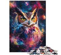 Puzzle per ragazzi da 1000 pezzi Gufo nel cosmo Puzzle per adulti per vacanze a casa Sfida educativa Divertimento in famiglia e serate di gioco (38x26cm/1000pcs)
