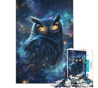 Puzzle per ragazzi da 1000 pezzi Gufo nel cosmo Puzzle per ragazzi Schema di assemblaggio Ogni pezzo è unico compleanni e occasioni speciali 38x52cm