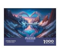 Puzzle Per Ragazzi Da 1000 Pezzi Heart-Shaped Lake Reflections Puzzle Giochi Rilassanti Difficili Divertenti Attività A Casa, 70x50cm/1000pcs