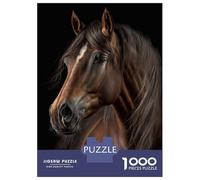 Puzzle Per Ragazzi Da 1000 Pezzi Horse Portrait on Dark Puzzle Per Adulti Gioco Pratico Per Divertimento in Famiglia Attività Divertenti A Casa, 70x50cm/1000pcs