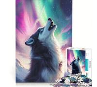 Puzzle per ragazzi da 1000 pezzi "Howling at the Northern", gioco interattivo, attività divertenti da fare a casa, collezione d'artista, belle arti 38x26cm