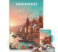 Puzzle per ragazzi da 1000 pezzi "I sussurri del sacro Gange", gioco impossibile, regalo di compleanno, con poster abbinato e foglio di curiosità 50x75cm