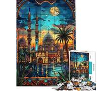 Puzzle per ragazzi da 1000 pezzi "Il Cairo al chiaro di luna" gioco rompicapo gara di velocità aiuta ad allenare il cervello (dimensioni 50x75cm)