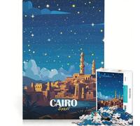 Puzzle per ragazzi da 1000 pezzi, Il Cairo, Egitto di notte, gioco educativo, divertente antistress, ottimo regalo per gli appassionati di videogiochi, 50x75cm
