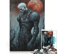 Puzzle per ragazzi da 1000 pezzi: Il Cavaliere Oscuro sotto la Luna di Sangue, gioco educativo, decorazione perfetta, lista dei desideri con Babbo Natale 38x26cm