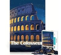 Puzzle per ragazzi da 1000 pezzi Il Colosseo di notte, Italia Decorazione con ritagli precisi, giocattolo creativo e divertente, gioco di pace, pezzo d'arte natalizio (38x52cm)
